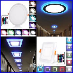 3 Mode Dual Color LED Recessed Ceiling Panel Down Light Lamp 100-265V Ultra thin