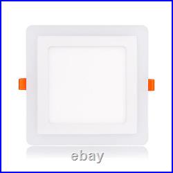 3 Mode Dual Color LED Recessed Ceiling Panel Down Light Lamp 100-265V Ultra thin