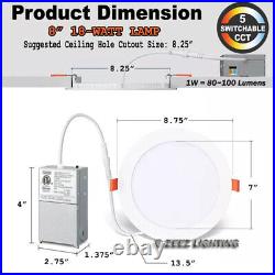 4/6/8 5CCT LED Recessed Ceiling Panel Down Light Bulb Lamp Fixture+Junction Box