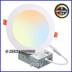 4/6/8 5CCT LED Recessed Ceiling Panel Down Light Bulb Lamp Fixture+Junction Box