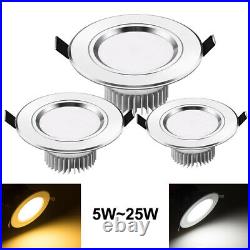 7/9/15/18/25W Recessed Led Ceiling Down Light Lamp Fixture Spotlight 110V 220V