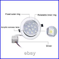 9/15/27W Dimmable Recessed LED Ceiling Downlight Spot Light Lamp 110V-240V Round