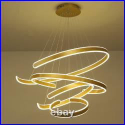 Aluminum Office Ceiling Lamp Chandelier Remote Dimmable LED Pendant Lighting #13