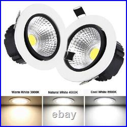 COB Led Downlight Dimmable Recessed Led Ceiling Light Lamp Spotlight 7/9/15/20W
