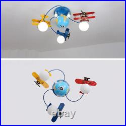 Cartoon Airplane LED Ceiling Light Fixture Modern Chandelier Lamp for Kids Room