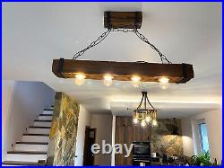 Ceiling Light Vintage Rustic Lamp Wood Beam Farmhouse Chandelier Pendant lamp