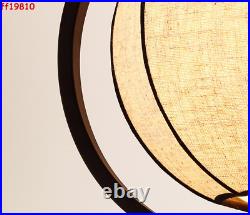 Chinese Style Linen Cloth Lotus Restaurant Bar Chandelier Ceiling Light Lamp