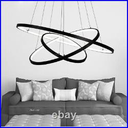 Circular Ring Pendant Light Aluminum LED Chandelier Ceiling Hanging Lamp