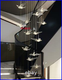 Creative Acrylic Bird Villa Stairs Chandelier Led Ceiling Light Lamp Pendant
