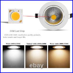 Dimmable COB LED Downlight Spotlight Recessed Ceiling Lamp 7/9/15/20W 110V-240V