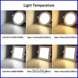 Dimmable Led Panel Light Recessed Ceiling Down Lights Lamp Square 9/15/18/25/30W