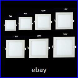 Dimmable Recessed Led Panel Light Ceiling Downlights Lamp Square 9W 12W 15W 30W