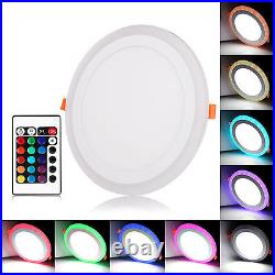 Dual Color White RGB LED Ceiling Light Recessed Panel Downlight Spot Lamp AC
