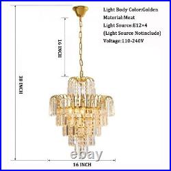 Elegant Pendant Lighting Crystal Chandelier Ceiling Light Lamp Fixture Dia-15.7