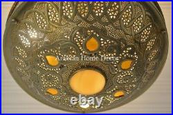 Handcrafted Moroccan Brass Ceiling light Fixture Chandelier Lamp Bronze Finish
