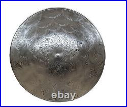 Handmade Moroccan Silver Plated Brass 23 Flush Mount Ceiling Light Fixture lamp