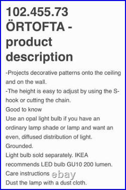 Ikea ORTOFTA Chandelier Ceiling Light Lamp Discontinued