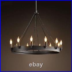 Industrial Chandelier Iron Ceiling Lamp Living Room Light Vintage Lobby Lighting