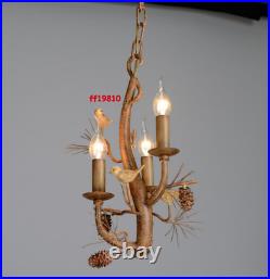 Industrial Resin Branch Chandelier Bird Candle LED Pendant Ceiling Light Lamp