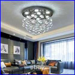 LED Crystal Ceiling Light Round Living Room Chandeliers Pendant Lamp Bedroom
