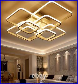 Led Square Circle Ring Chandelier Pendant Light Ceiling Lamp Living Room Bedroom