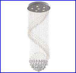 Luxury Crystal Pendant Lamp Ceiling Light Spiral Lighting Raindrop Chandelier