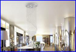 Luxury Crystal Pendant Lamp Ceiling Light Spiral Lighting Raindrop Chandelier