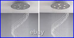 Luxury Crystal Pendant Lamp Ceiling Light Spiral Lighting Raindrop Chandelier