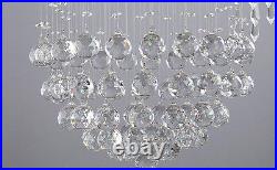 Luxury Crystal Pendant Lamp Ceiling Light Spiral Lighting Raindrop Chandelier