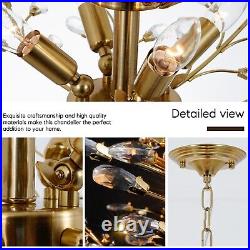 Luxury Gold Crystal Chandelier Flower Tree Pendant Lamp 7-Light Ceiling Fixtures