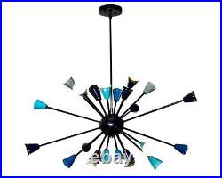 Mid Century Multicolour Sputnik Chandelier Ceiling Light Lamp 24 light