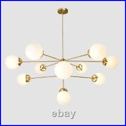 Modern Brass 10 Globe Sputnik Chandelier Light Fixture 42D Ceiling Light Lamp