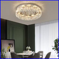 Modern Crystal Chandelier Lighting Flush Mount Light Ceiling Lamp Fixture 110v