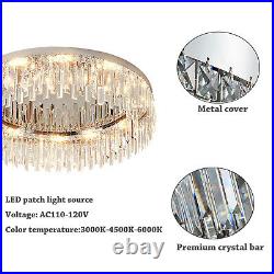 Modern Crystal Chandelier Lighting Flush Mount Light Ceiling Lamp Fixture 110v