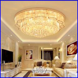 Modern Crystal LED Ceiling Light Chandelier Lamp Flush Mount Lighting Fixture