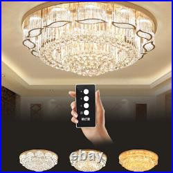 Modern Crystal LED Ceiling Light Chandelier Lamp Flush Mount Lighting Fixture