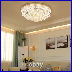 Modern Crystal LED Ceiling Light Chandelier Lamp Flush Mount Lighting Fixture