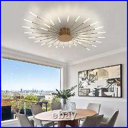 Modern LED Ceiling Light Living Room Lamp Minimalist Ceiling Lamp(28 Heads, Gold)