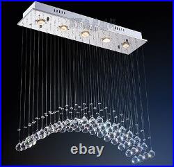 Modern Rainbow Crystal Ceiling Light Pendant Lamp Rain drop Chandelier Lighting