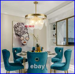 Modern Round Glass Crystal Chandelier Ceiling Led Living Room Bedroom Light Lamp