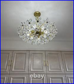 Petal Crystal Pendant Light Ceiling Lamp Living Dining Room Bedroom Chandelier