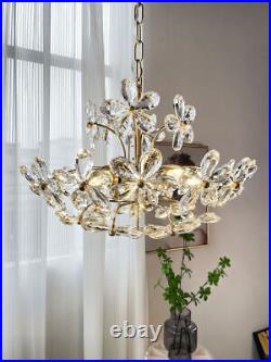 Petal Crystal Pendant Light Ceiling Lamp Living Dining Room Bedroom Chandelier