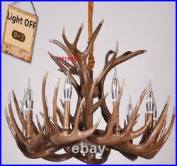Rustic Deer Horn Antler Chandelier Hanging Pendant lamp Ceiling Light Bar Restau