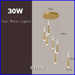 Stair Pendant Light Bar LED Chandelier Lighting Hotel Lamp Gold Ceiling Lights