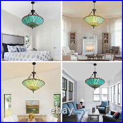 Tiffany Stained Glass Ceiling Light Living Room Pendant Lamp Height Adjustable