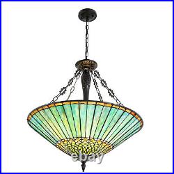 Tiffany Stained Glass Ceiling Light Living Room Pendant Lamp Height Adjustable