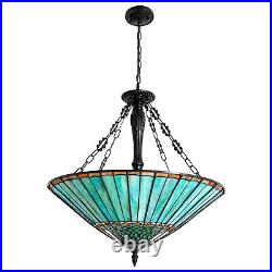 Tiffany Stained Glass Ceiling Light Living Room Pendant Lamp Height Adjustable