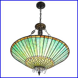 Tiffany Stained Glass Ceiling Light Living Room Pendant Lamp Height Adjustable