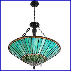 Tiffany Stained Glass Ceiling Light Living Room Pendant Lamp Height Adjustable