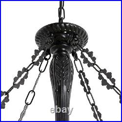 Tiffany Stained Glass Ceiling Light Living Room Pendant Lamp Height Adjustable